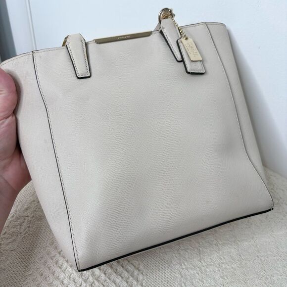 Coach Madison Mini North/South Tote Bag 29001 Parchment Saffiano Leather Purse - Picture 4 of 9